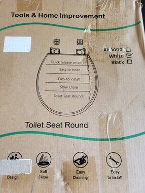 New White Round Slow Close Toilet Seat